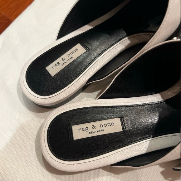 rag & bone White Mules with Black Strap - Picture 2 of 2